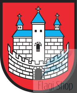 Flaga miasta Nowogród Bobrzański - na zamówienie 110x70 Nowogrodu Bobrzańskiego