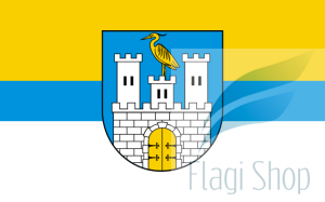 Flaga miasta Czaplinek - na zamówienie 110x70 Czaplinka   