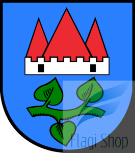 Flaga miasta Jeziorany - na zamówienie 150x90 Jezioran   