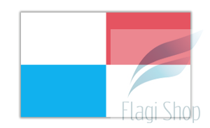 Flaga miasta Mikołajki - na zamówienie 150x90 Mikołajek   