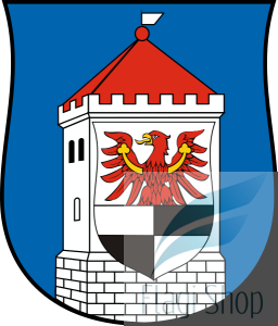 Flaga miasta Węgorzewo - na zamówienie 110x70 Węgorzewa   