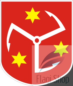 Flaga miasta Bierutów - na zamówienie 110x70 Bierutowa