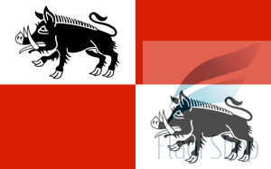 Flaga miasta Mieroszów - na zamówienie 110x70 Mieroszowa