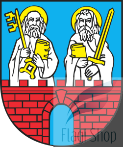 Flaga miasta Strzegom - na zamówienie 110x70 Strzegomia