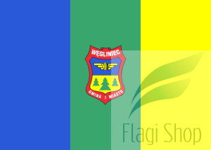 Flaga miasta Węgliniec - na zamówienie 110x70 Węglińca