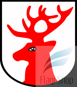 Flaga miasta Ujście - na zamówienie 110x70 Ujścia