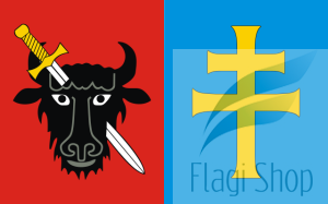 Flaga Powiat kazimierski - na zamówienie 110x70 powiatu kazimierskiego