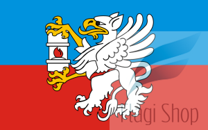 Flaga Powiat łęczyński - na zamówienie 110x70 Powiatu łęczyńskiego