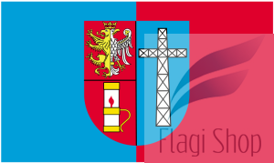 Flaga Powiat krośnieński - na zamówienie 110x70 Powiatu krośnieńskiego