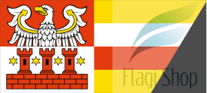 Flaga Powiat międzychodzki - na zamówienie 150x90 Powiatu międzychodzkiego