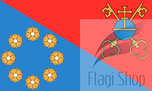 Flaga Powiat ostrowski - na zamówienie 150x90 Powiatu ostrowskiego