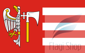 Flaga Powiat wągrowiecki - na zamówienie 110x70 Powiatu wągrowieckiego