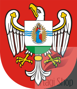 Flaga Powiat wolsztyński - na zamówienie 110x70 Powiatu wolsztyńskiego